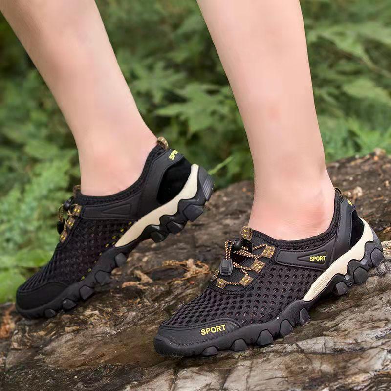 Summer Men's Shoes Breathable Openwork Net Shoes Outdoor Water Sports Shoes Korean Version of The Wild Casual Shoes Dad Fitness Shoes