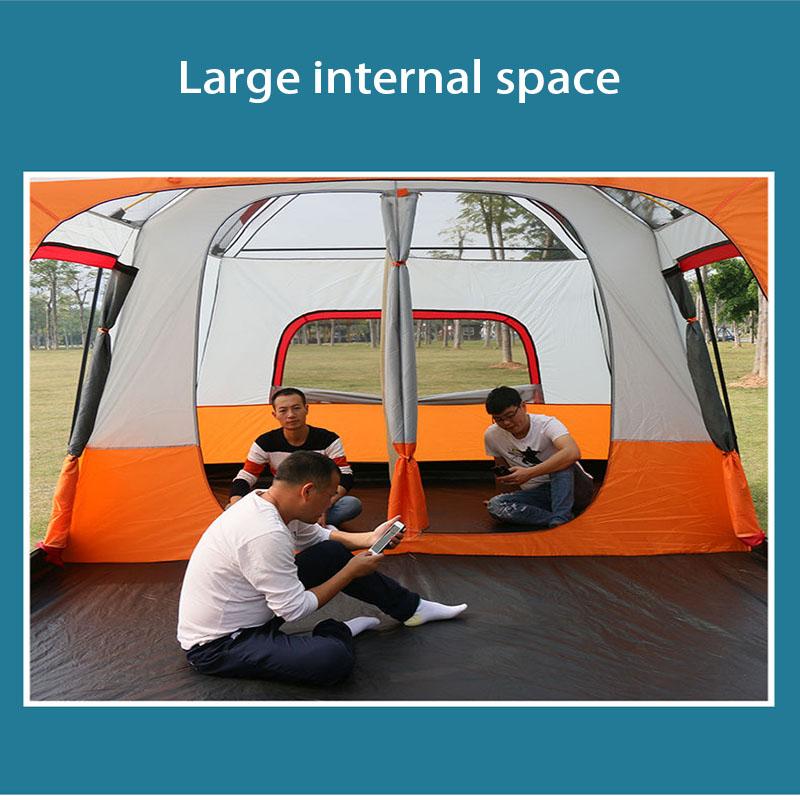 Outdoor Tent Two Rooms and One Living Room 4 To 6 People Thick Rainstorm Camping Tent