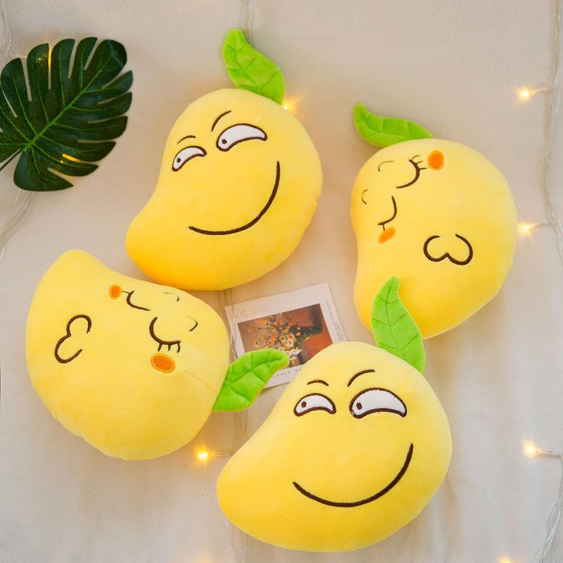 Lovely Mango Plush Toy Fruit Pillow Soft  Funny Expression Plush Doll Cute Kids Sleeping Plush Pillow Gifts