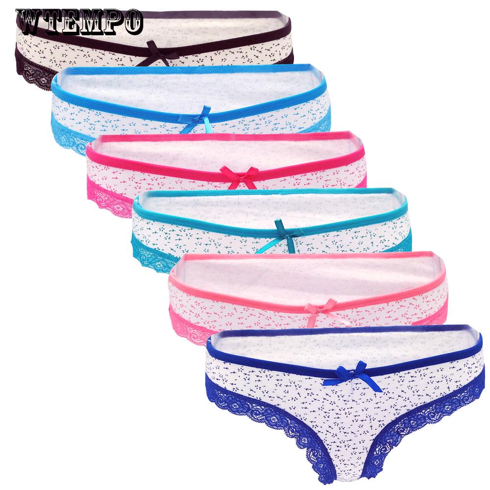 Underwear Women Print Panties Underwear Sexy Underpants Briefs For Women Lingerie 6 Pcs/Lot