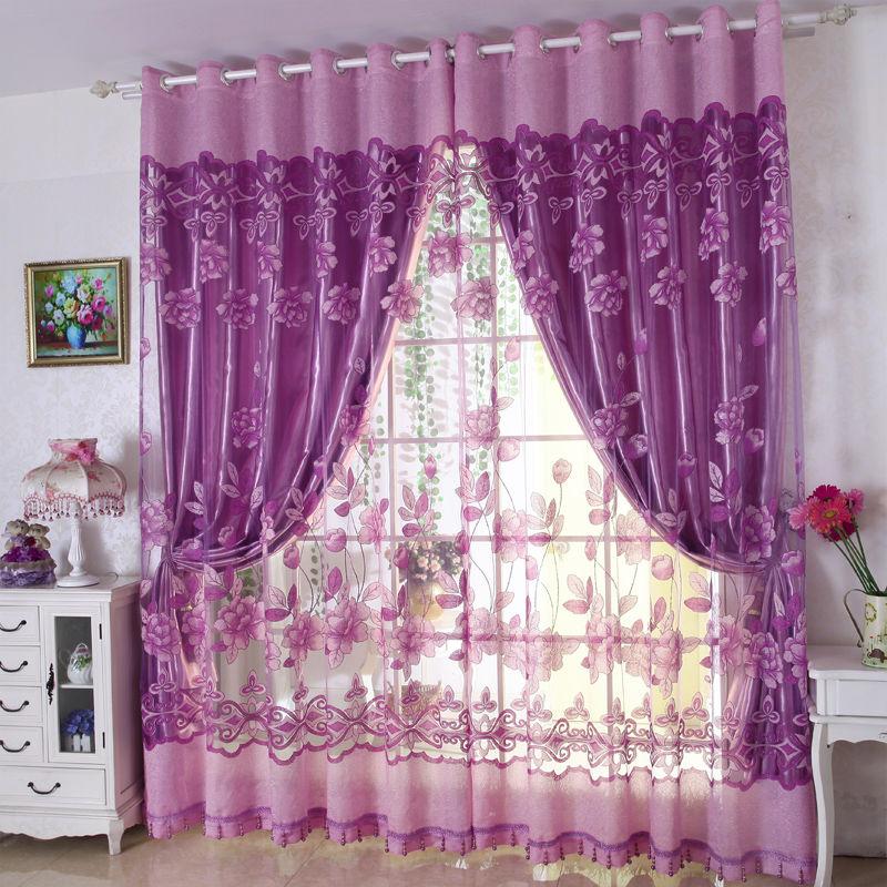 Finished Living Room Curtains Bedroom Balcony Shading Household Double Curtains and Screens, High-end Atmospheric Curtain Fabrics (150×270cm)