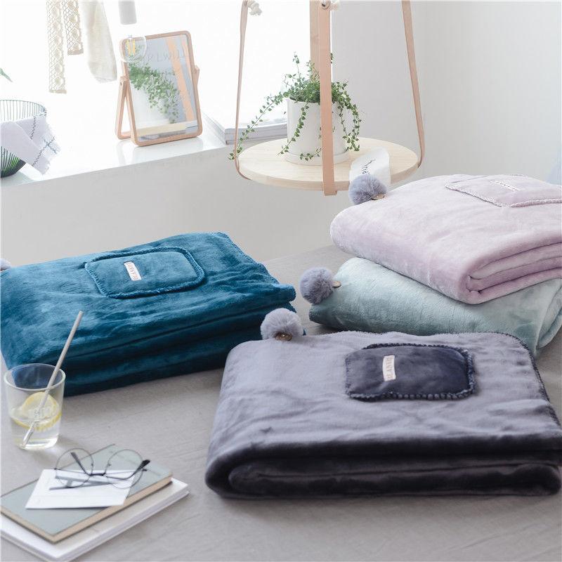 Autumn and Winter Multifunctional Office Soft Coral Fleece Flannel Small Wool Blanket Cover Blanket Bed Sheet Shawl Lazy Thick Blanket