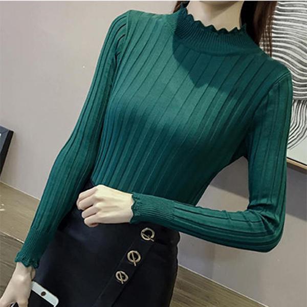 High Collar Sweater Winter Knitting Sweaters Large Size Sweater Skirt Woman Medium and Long Section