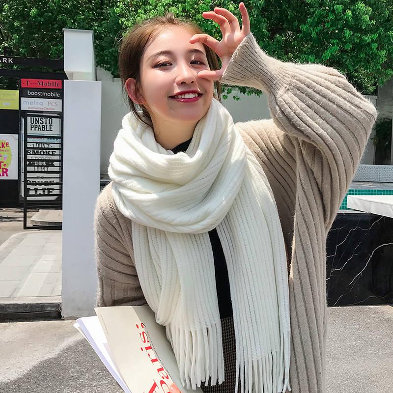 Fashion Long Scarf Shawl Female Autumn and Winter Solid Color Warm Thick Scarf