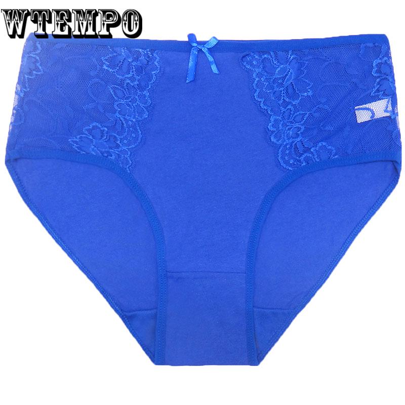 6 Pcs/batch XL Cotton Seamless Women's Sexy Underwear Lace Suitable for Fat Women