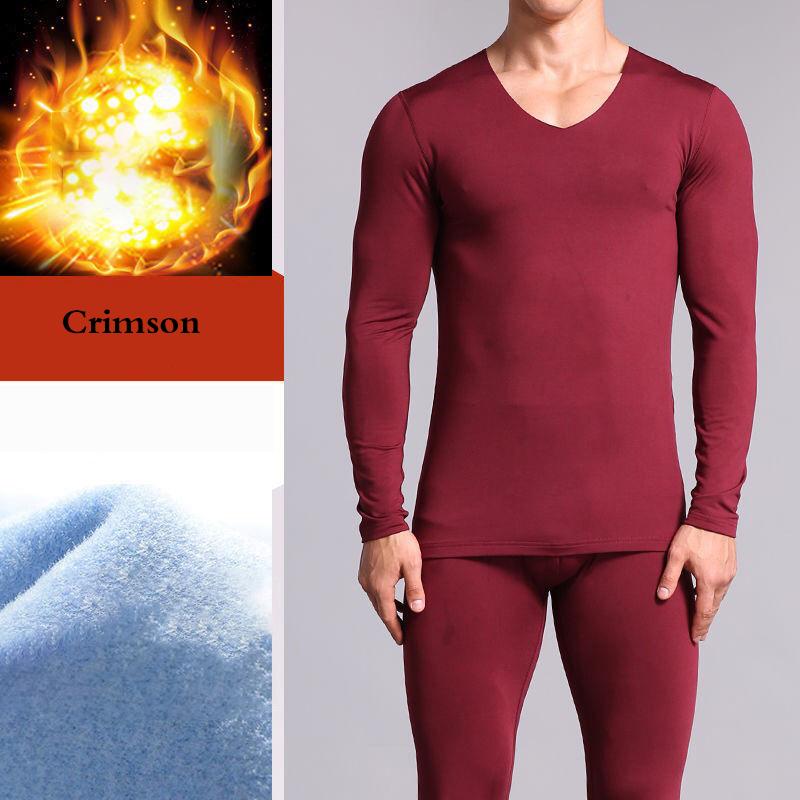 Men Winter Autumn Thermal Underwear Clothes O-neck Tops Pants Male Tight Suit Thicken Windproof Comfortable Soft Lining Long Sleeve High Elasticity