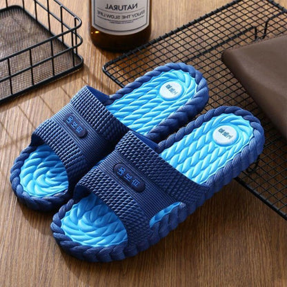 Korean Style Clearance Men's Slippers Summer Home Indoor Massage Leisure Sandals and Slippers Deodorant Non-slip Men's Outer Wear Tide Shoes