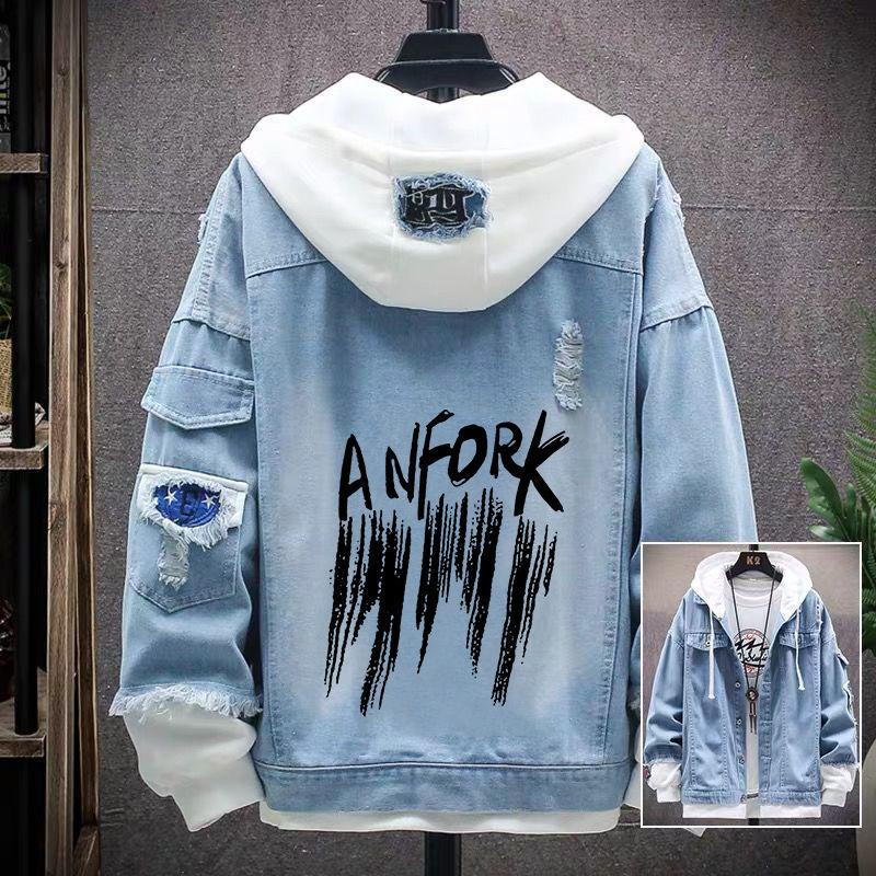 Denim Jacket Women Plus Velvet Autumn and Winter Jacket Casual All-match Denim Hooded Jacket Long-sleeved Warm Jacket