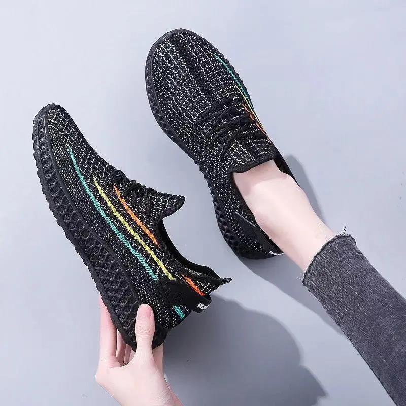 Women's Breathable Sports Shoes Mesh Casual Shoes Female Soft Sole Lightweight Shoes Non Slip Versatile Flying Sneakers