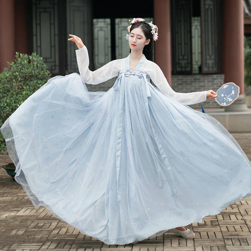 Original Chest Full Skirt Hanfu Women's Genuine Non-period Costumes Daily Spring and Summer Low-cost Hanfu Three-meter Skirt