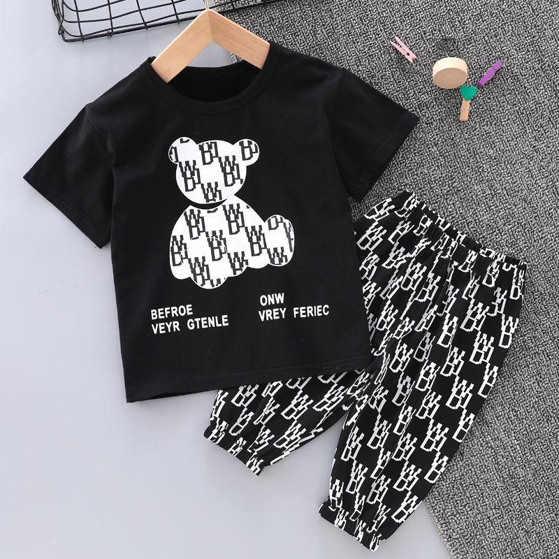 Boys and Girls Clothes Summer Short-sleeved T-shirt Shorts Children's Comfortable Children's Clothing Tide Suit