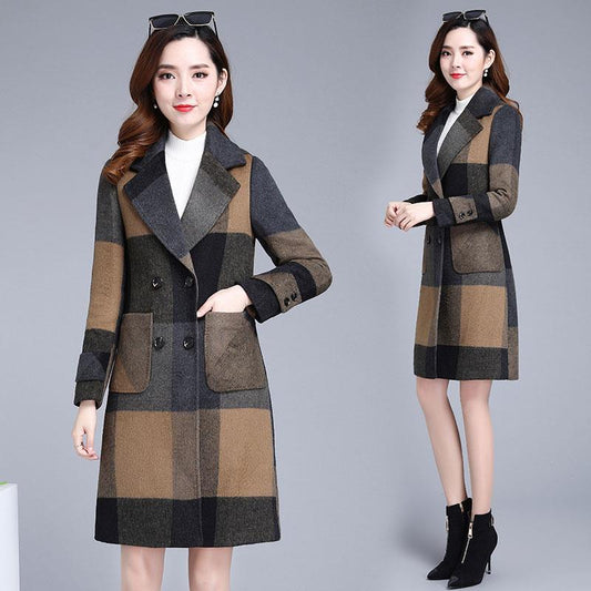 Long Sleeve Warm Jacket Large Size Woolen Coat Autumn and Winter Large Size Woman's Clothing