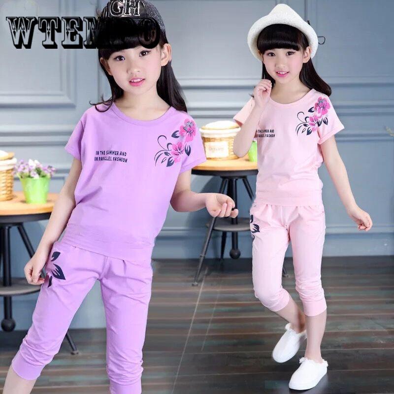 Brand T-shirt Pants 2pcs Kids Baby Girls Outfits Lolly T-shirt Tops+short Pants Clothing Sets