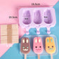 Homemade Food Grade Silicone Ice Cream Molds Ice Lolly Moulds Freezer Cartoon Ice Cream Bar Molds Maker with 50 Popsicle Sticks