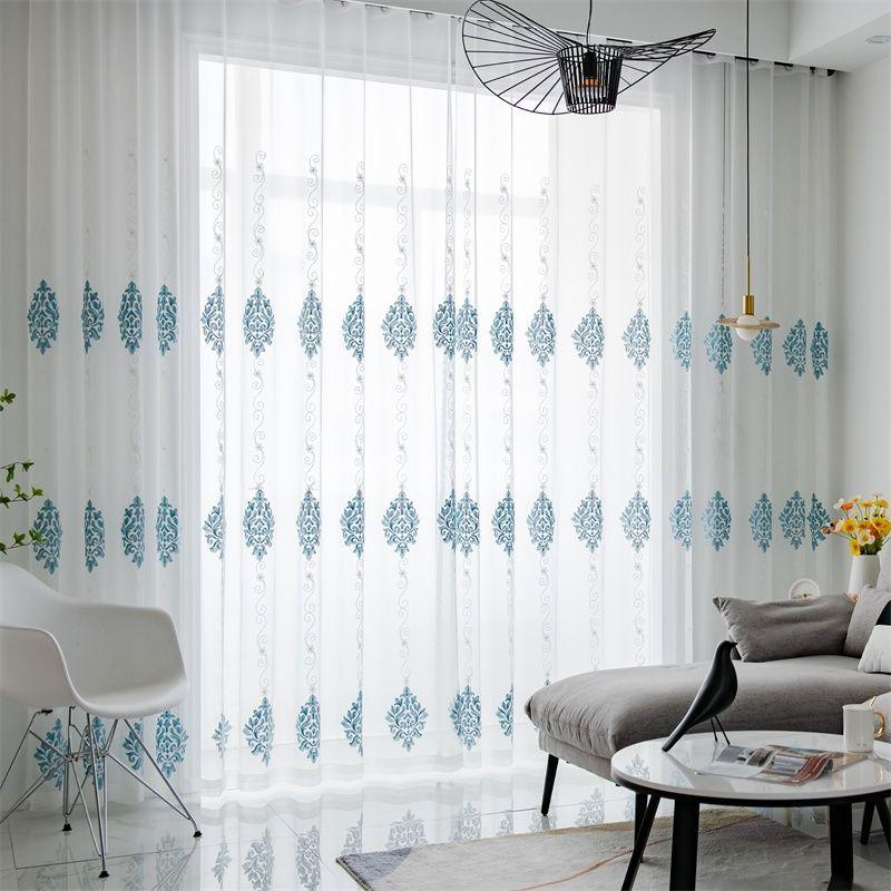 Europe White Yarn Curtain Window Tulle Curtains for Living Room Kitchen Modern Window Treatments Voile Curtain