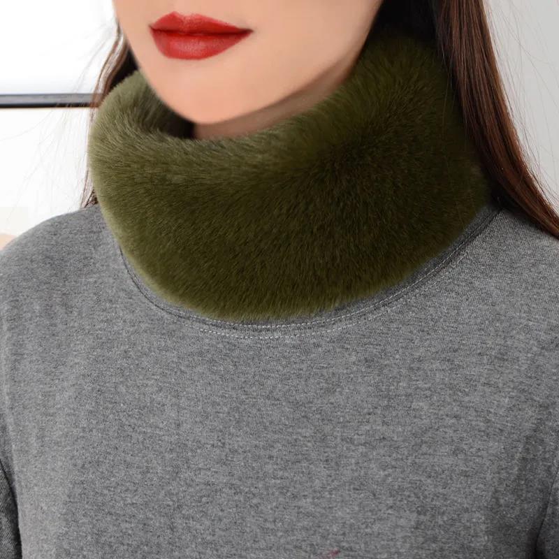 Women's Korean Style Bib Scarf Winter Thick Warm Scarf Female All Match Pullover Collar Neck Protection Soft Thermal Neck Cover Solid Neckerchief