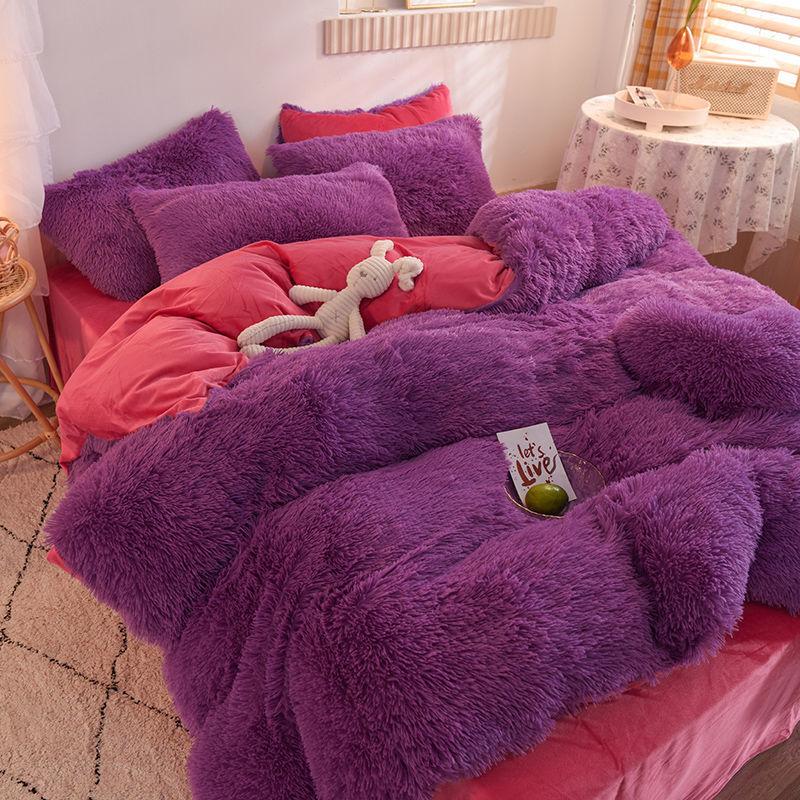 Crystal Plush Plush Bedding Winter Thick Warm Mink Four-piece Suit