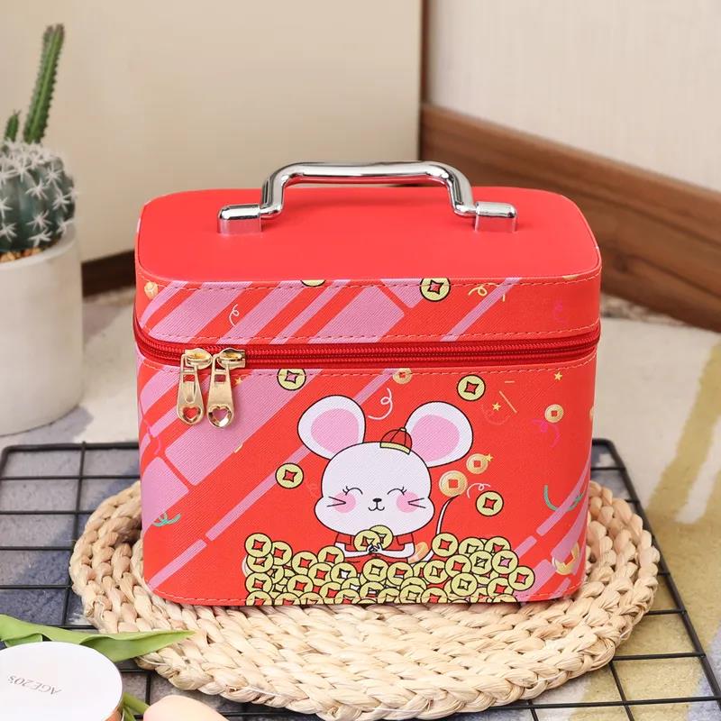 Cute Cartoon Cosmetic Box Large-capacity Multi-functional Portable Girl's Heart Cosmetic Bag Storage Box