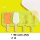 Homemade Food Grade Silicone Ice Cream Molds Ice Lolly Moulds Freezer Cartoon Ice Cream Bar Molds Maker with 100 Popsicle Sticks