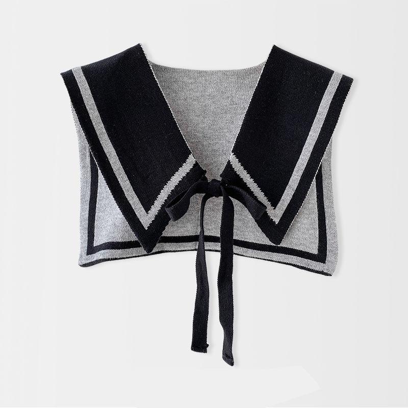 College Style Shoulder Shawl Air-conditioned Room Color Matching Spring and Autumn Shoulder Office Neck Warmth Knotted Scarf Women