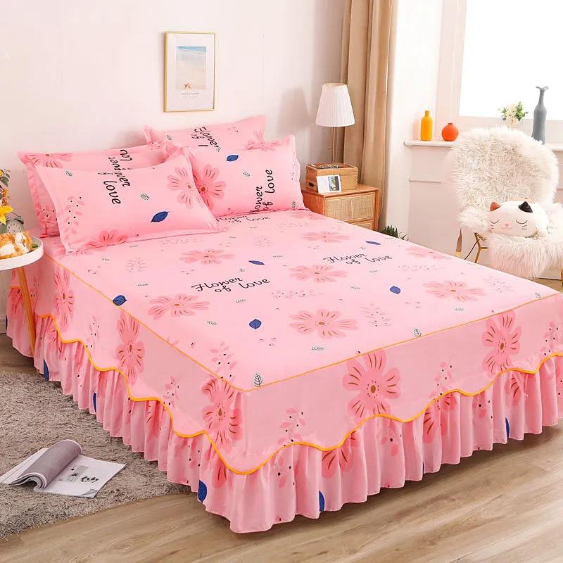 1 Piece Set of Protective Mattress Cover Fitted with Non-slip Protection Printed Bed Sheet Dust Cover