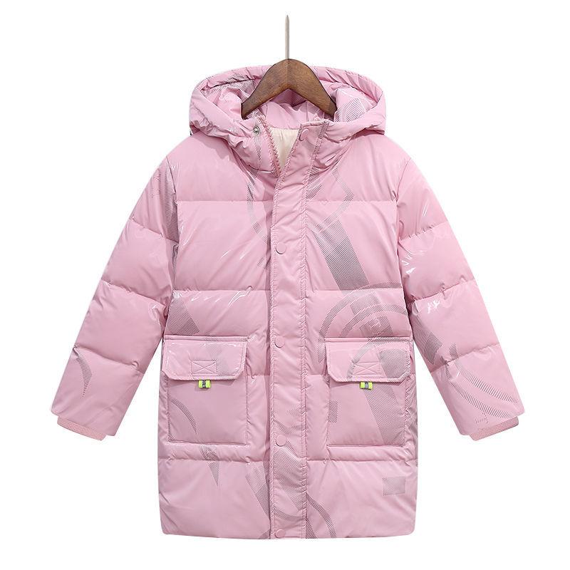 3-12Y Toddler Girls Long Jacket Outwear Children Cotton-padded Jacket Girl Winter Down Clothes Warm Coat Fur Hooed Snowsuit Kids