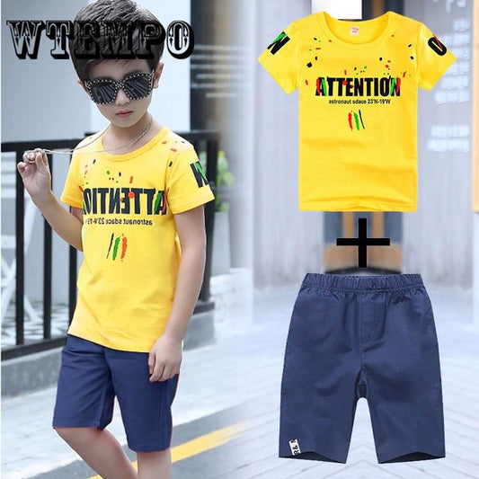 Summer Baby Boys Girls Clothes Sets Short Sleeve T-shirt Tops+Shorts Casual Outfits