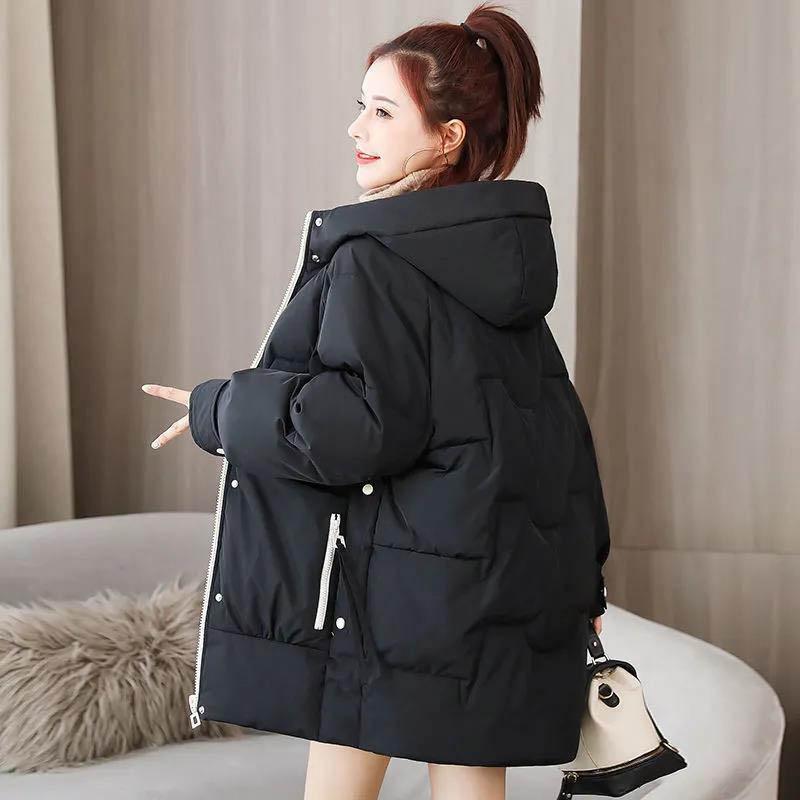 Down Padded Jacket Women's Mid-length Padded Coat Loose Large Size Padded Jacket Bread Suit Winter Coat Trend