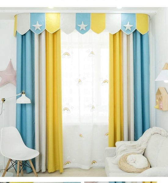 Bedroom Living Room Children's Room Curtains Household Curtains Atmospheric High-end Blackout Partition Curtains (150×270cm)