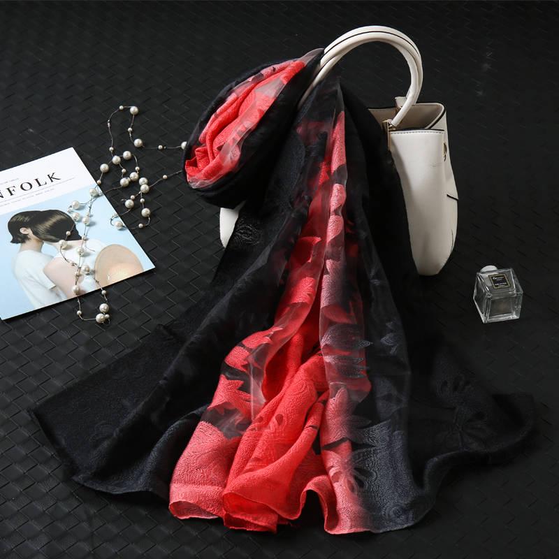 Women Scarf Pashmina Shawl Printed Cape Silk Chiffon Polyester Tippet Muffler