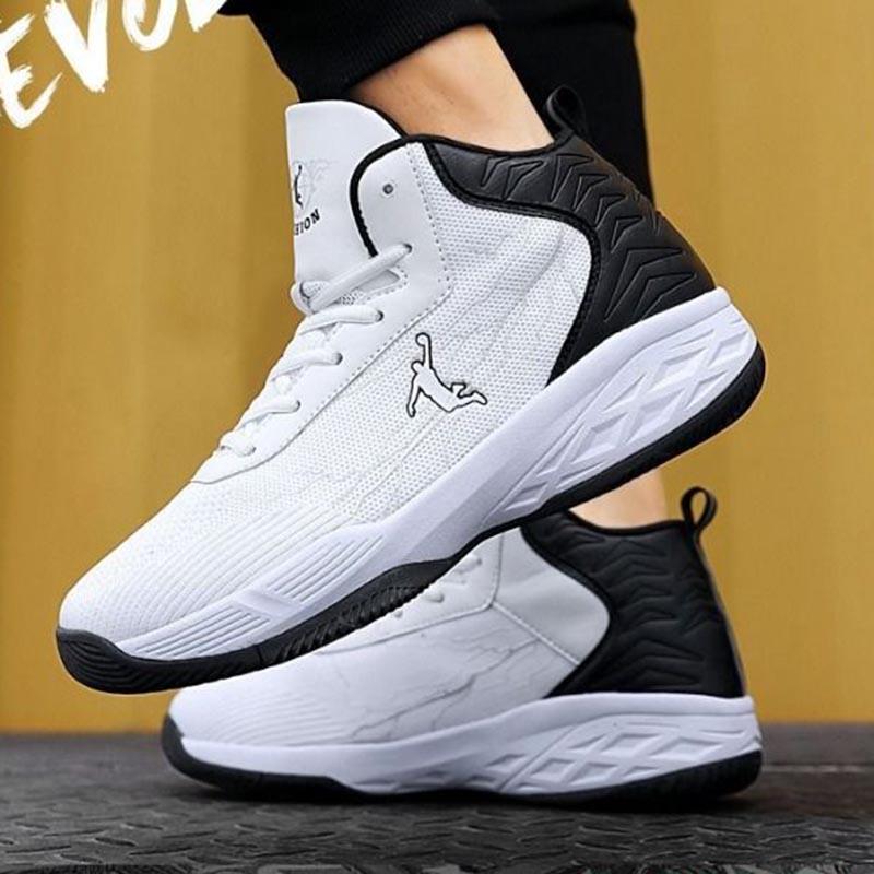 Plus Size 36-48 Men Mesh Sneakers Women Shockproof Breathable Deodorant Running Basketball Shoes Boys Non-slip Wear-resistant Skate Shoes