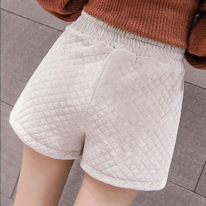 Woolen High Waist Shorts Wide Leg Slim Boots Pant Shorts Women Harajuku Style Short Pants