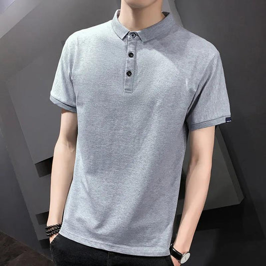 Summer Lapel Short-sleeved T-shirt Men's Lapel POLO Shirt Half-sleeved Top