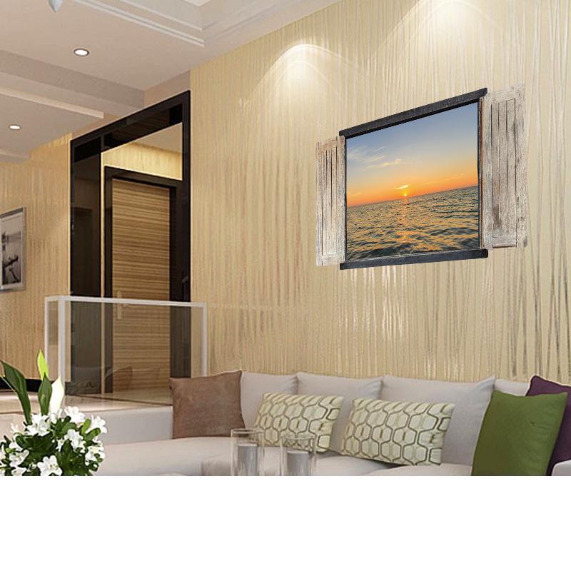 3D landscape fake window wall sticker Bedroom living room porch decorative sticker PCV removable