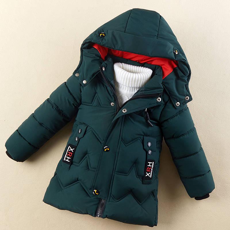 Children's Winter Jacket Boys Cotton Coat Parkas Child Outerwear Casual Hooded Coat Baby Clothing