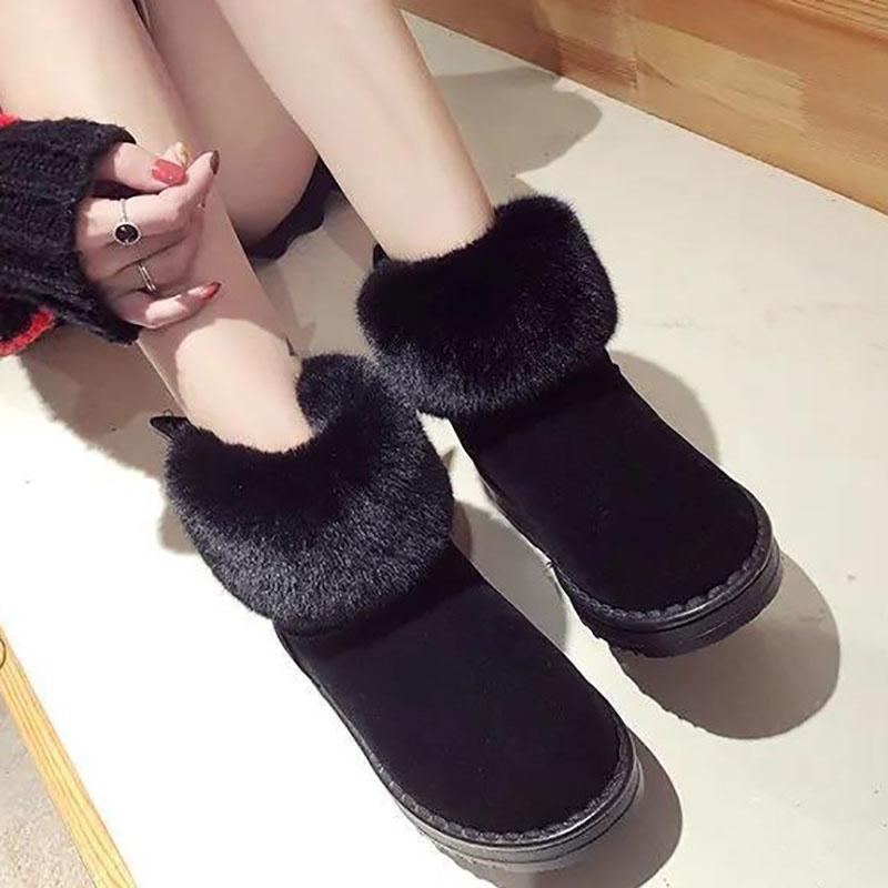 36-43 Large Size Women's Shoes Snow Boots Autumn and Winter Korean Short Boots Thick-soled Cotton Shoes Plus Velvet Women's Boots