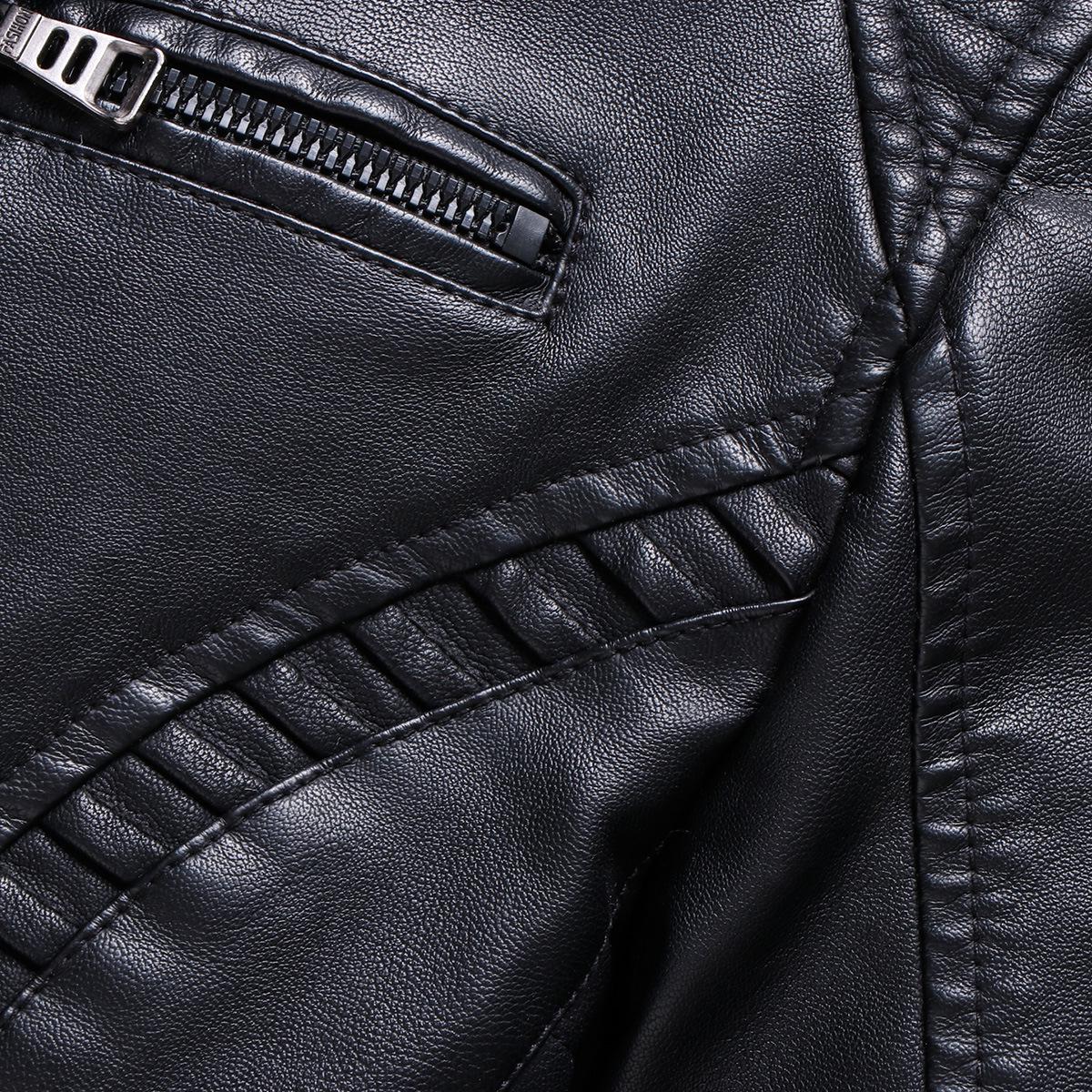 Autumn and Winter Warm Jacket Washed Leather Jacket Jacket Large Size Autumn and Winter PU Leather