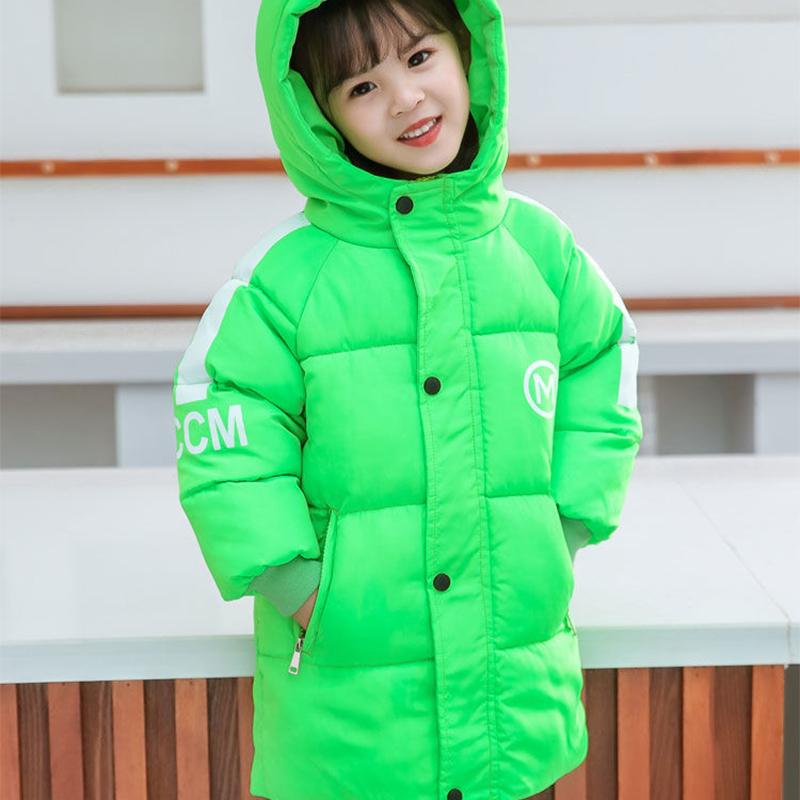 Children's Padded Jacket Boy Girl Baby Mid-length Padded Jacket Middle and Small Children's Thick Winter Padded Jacket Children's Wear