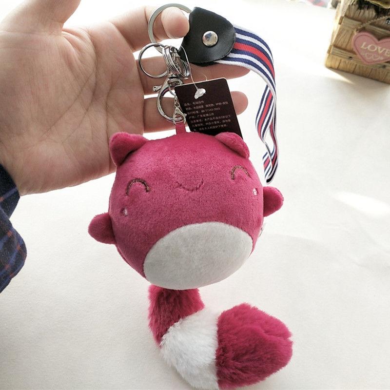 Creative Small Plush Bear Cute Little Schoolbag Pendant Lovely Long Tail Plush Doll Children's Gift Plush Toy Car Key Ring