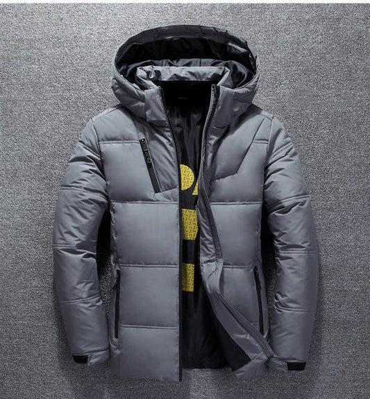 Winter Men's Down Jacket Short Thickened Student Korean Duck Down Cool Fashion Warm Coat for Middle-aged and Young People