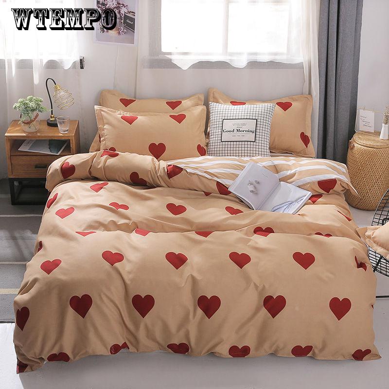 4pcs Bedding Sets  Bedclothes Queen Size Bedding Sets Duvet Cover+Bed Sheet Pillowcases