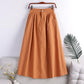 Autumn and Winter Solid Color High Waist Women's Skirt Literary Temperament Button Pocket A-line Skirt Mid-length Women's Skirt