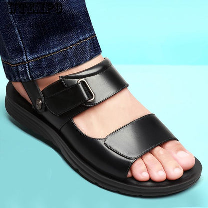 Classic Soft Sandals Comfortable Men Shoes Leather Sandals Big Size Soft Sandals Comfortable