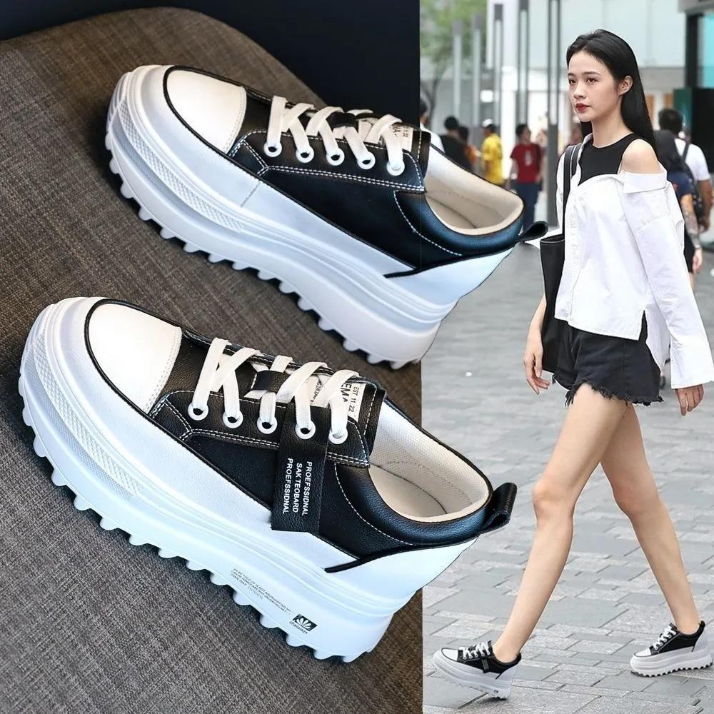 Inner Increased White Shoes Women's Thick-soled Wild Platform Shoes Sports Shoes Casual Shoes Sneakers Single Shoes