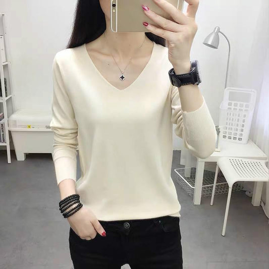 Knitting Sweater Women's Autumn and Winter Bottoming Shirt Wild Long Sleeve High Collar Sweater