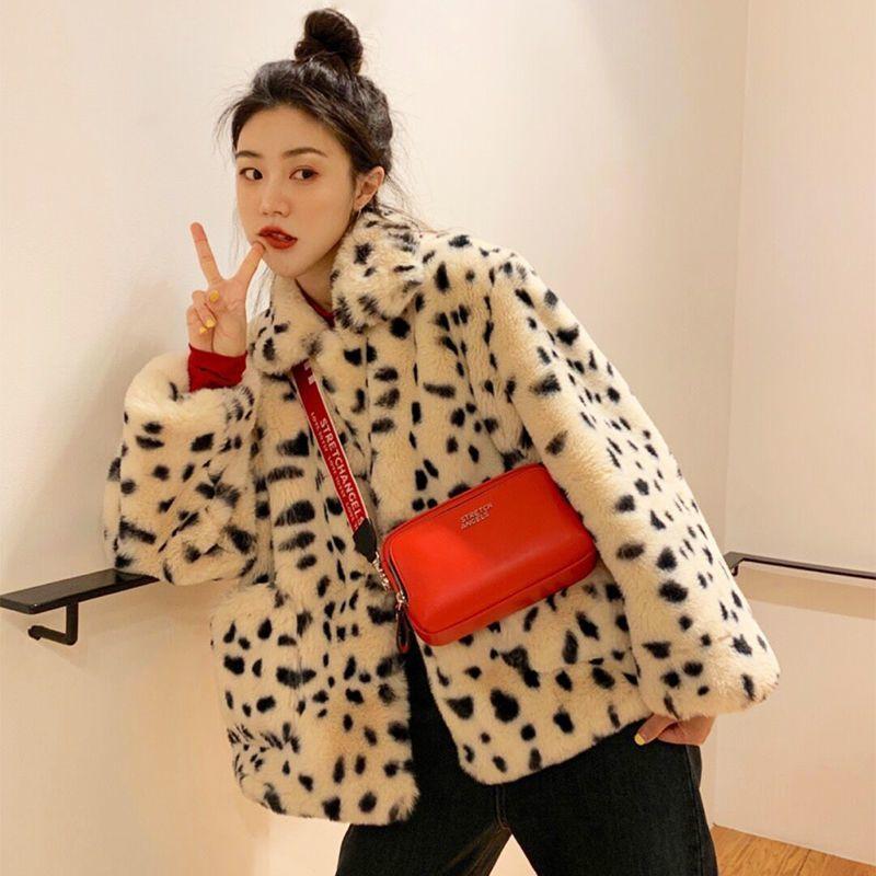 Winter Korean Style Loose Trend Style Ladies Faux Fur Plush Jacket