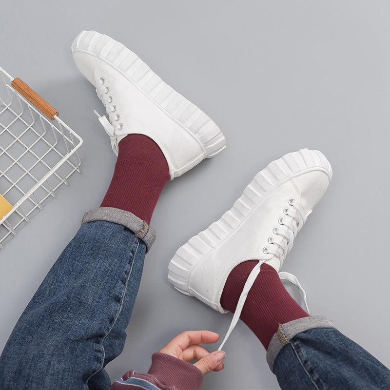 Korean Version of The Trend of All-match Canvas Shoes Women's Spring Casual Shoes Low-cut Student White Shoes