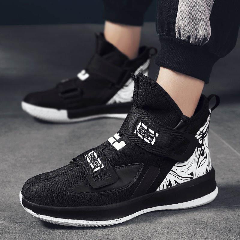 Men High-top Basketball Shoes Sneakers Non-slip Lightweight Breathable Running Shoes Tactical Boots