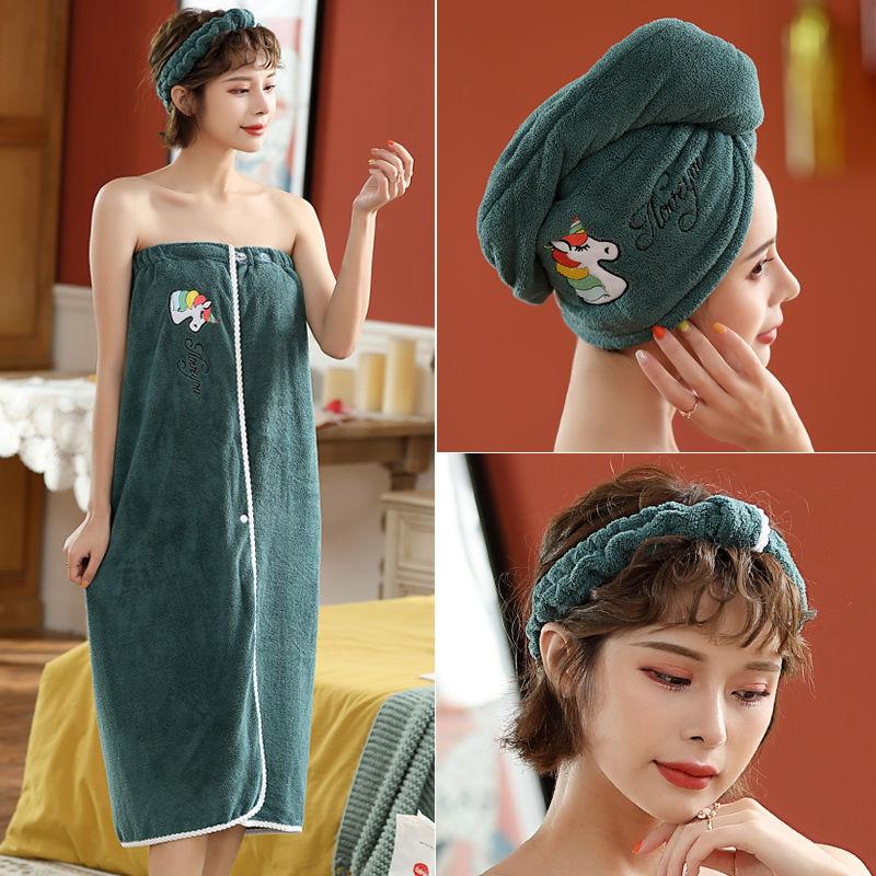 3PCS The Bath Towel Can Be Worn and Can Be Wrapped Around The Towel To Absorb Water and Not Shed The Adult Cute Bath Skirt Has A Soft Fabric