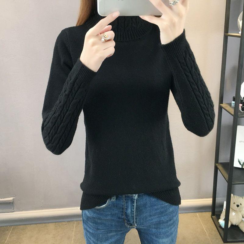 Women's Thick Warm Sweater Slim Slimming Trend Autumn and Winter Sweater Wild Turtleneck Sweater